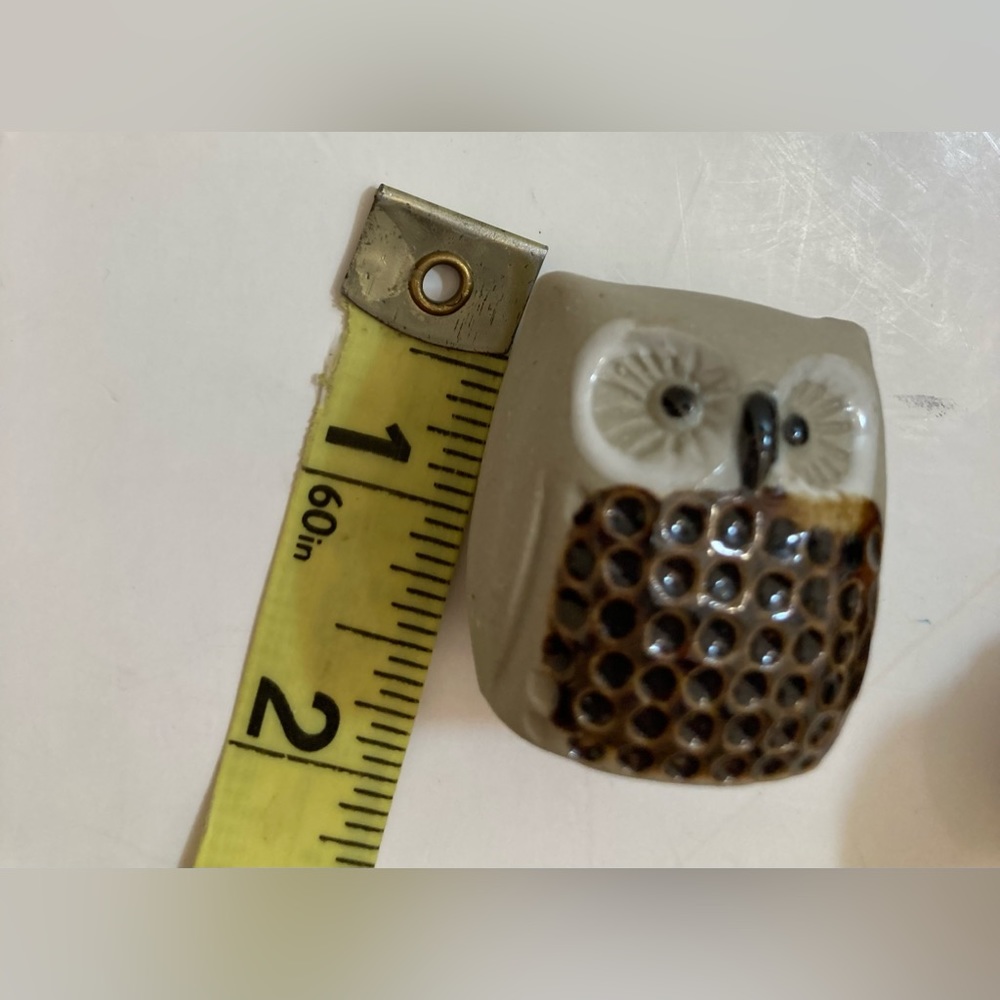 Set of 8 ceramic miniature owls - Picture 8 of 8